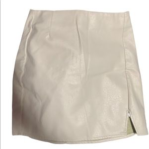 white leather skirt
